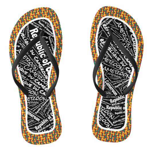 素晴らしいカメルーン国旗の色の愛国心 ビーチサンダル (ソール)