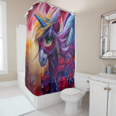 素晴らしいカラフルユニコーン シャワーカーテン (インサイチュ)