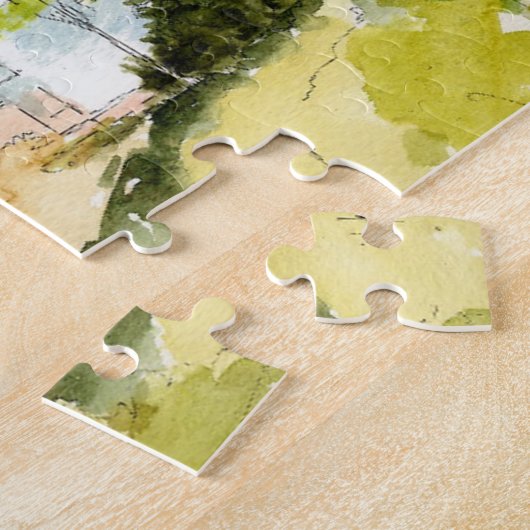 素晴らしいカラフルヴィンテージロマンスキャッスルハウス ジグソーパズル (側面)