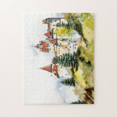 素晴らしいカラフルヴィンテージロマンスキャッスルハウス ジグソーパズル (縦)