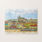 素晴らしいカラフルヴィンテージロマンス旅行 ジグソーパズル (横)