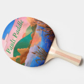 素晴らしいカラフル同時代抽象芸術景観 卓球ラケット (横)