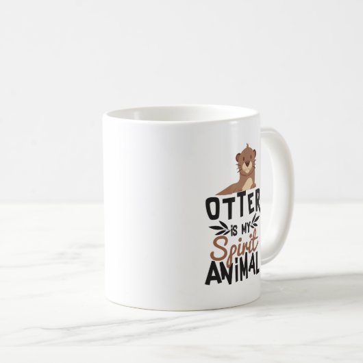 素晴らしいカワウソは私の精神のアニマルプリントです コーヒーマグカップ (正面右)
