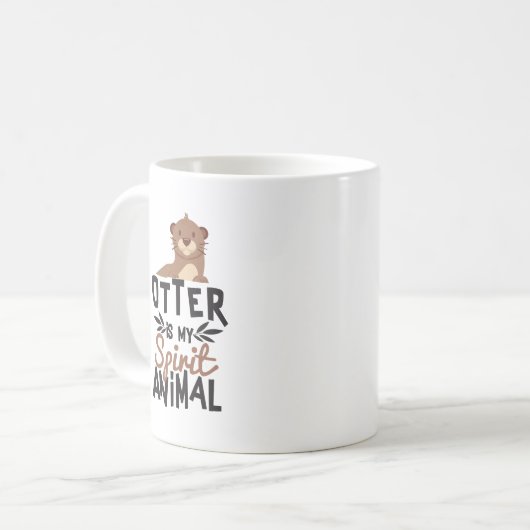 素晴らしいカワウソは私の精神のアニマルプリントです コーヒーマグカップ (正面左)
