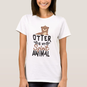 素晴らしいカワウソは私の精神のアニマルプリントです Tシャツ