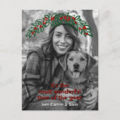 素晴らしいガーランドリースカスタムフォトクリスマス シーズンポストカード (正面)