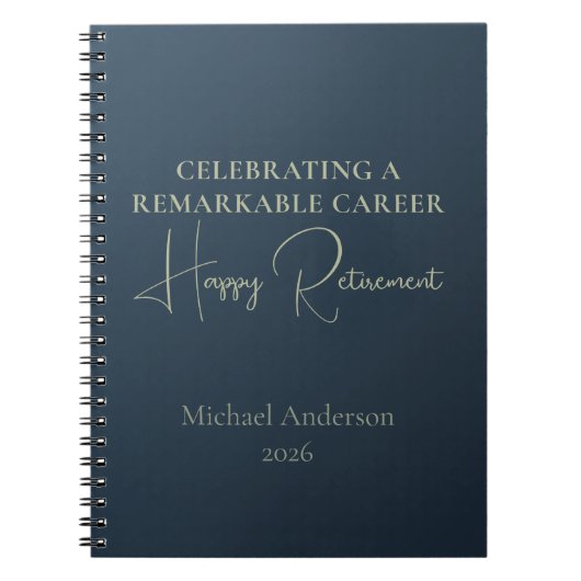 素晴らしいキャリアの引退記念ギフト ノートブック (正面)