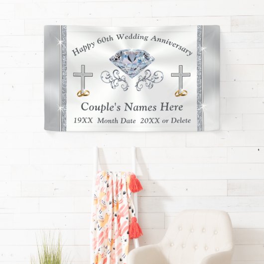 素晴らしいキリスト教のダイヤモンド第60記念日の旗 横断幕 (インサイチュ)