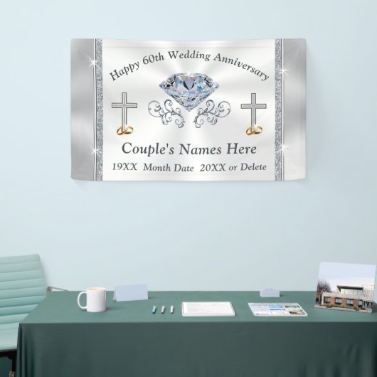 素晴らしいキリスト教のダイヤモンド第60記念日の旗 横断幕 (トレードショー)
