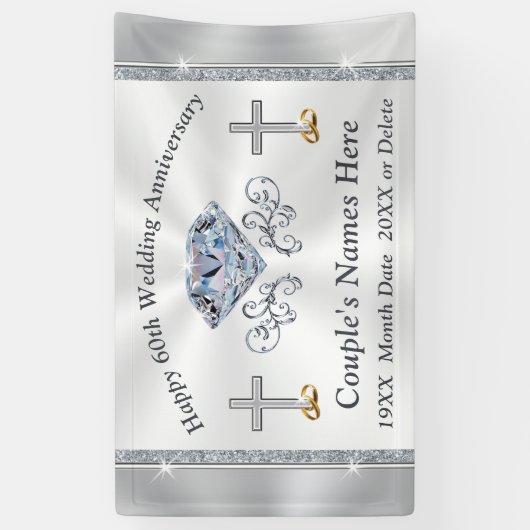 素晴らしいキリスト教のダイヤモンド第60記念日の旗 横断幕 (縦)