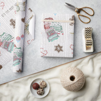 素晴らしいクライストマモダンスタイムウォーターカラー ラッピングペーパー