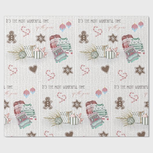 素晴らしいクライストマモダンスタイムウォーターカラー ラッピングペーパー (フラット)