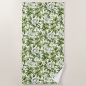 素晴らしいクラシックの花のパターン ビーチタオル (正面)