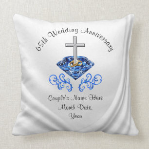 素晴らしいクリスチャンの第65結婚記念日のギフト クッション