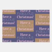 素晴らしいクリスマスを過ごす |ネイビーピンクベージュ文字 ラッピングペーパーシート (正面3)
