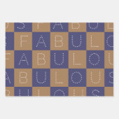 素晴らしいクリスマスを過ごす |ネイビーピンクベージュ文字 ラッピングペーパーシート (正面2)