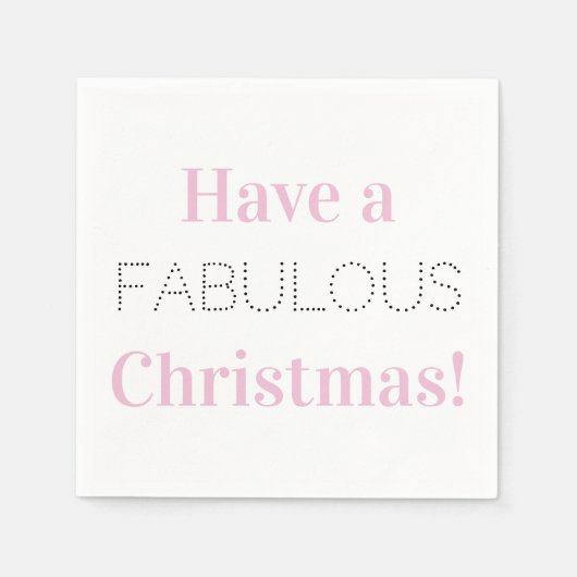 素晴らしいクリスマスを過ごす |ピンクモダンパーティー スタンダードカクテルナプキン (正面)