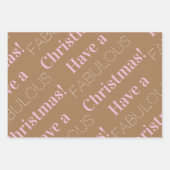 素晴らしいクリスマスを過ごす |ブラウンピンクベージュ ラッピングペーパーシート (正面)