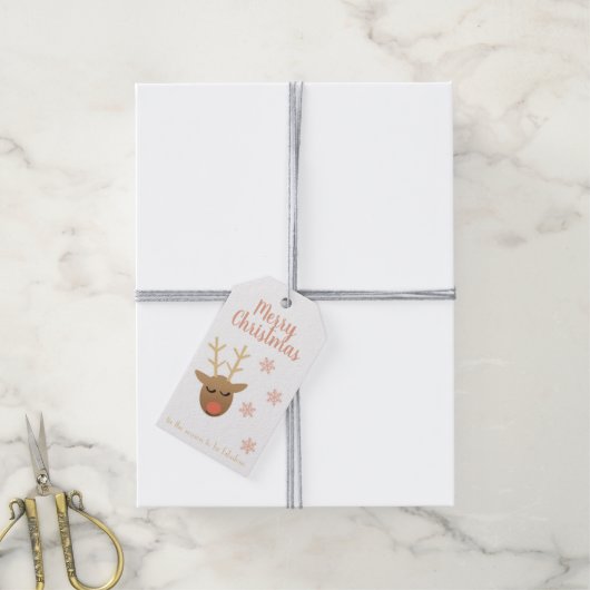 素晴らしいクリスマストナディアピンク金ゴールド ギフトタグ (より糸付き)