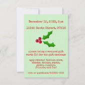 素晴らしいクリスマスパーティの招待状 サンキューカード (裏面)