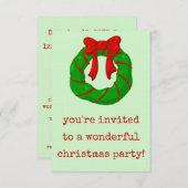 素晴らしいクリスマスパーティの招待状 サンキューカード (正面/裏面)