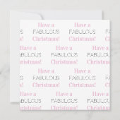 素晴らしいクリスマスピンクの白いタイポグラフィを持つ シーズンカード (裏面)