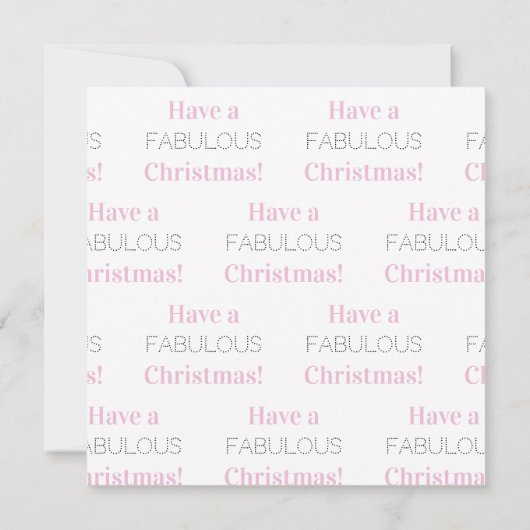 素晴らしいクリスマスピンクの白いタイポグラフィを持つ シーズンカード (裏面)