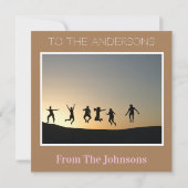 素晴らしいクリスマスフォトブラウンホワイトピンクを持っている シーズンカード (裏面)