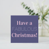 素晴らしいクリスマスフォトブルーピンクを持っている シーズンカード (スタンド正面)