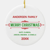 素晴らしいクリスマスホリデーパーソナライズされたオーナメント セラミックオーナメント (裏面)