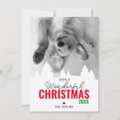 素晴らしいクリスマスレッドの緑の写真 シーズンカード (正面)