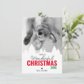 素晴らしいクリスマスレッドの緑の写真 シーズンカード (スタンド正面)