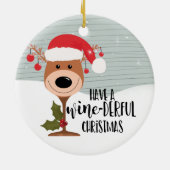 素晴らしいクリスマスワインをおもしろい飲む セラミックオーナメント (裏面)