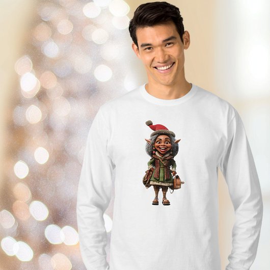 素晴らしいクリスマス小妖精や小人メンズティー Tシャツ