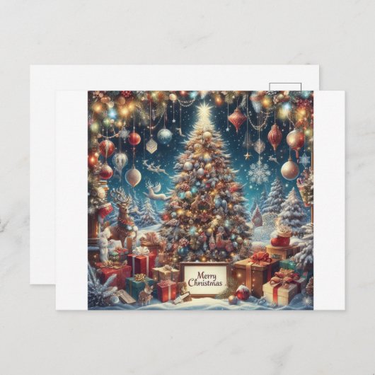 素晴らしいクリスマス招待状はがき インビテーションポストカード (正面/裏面)