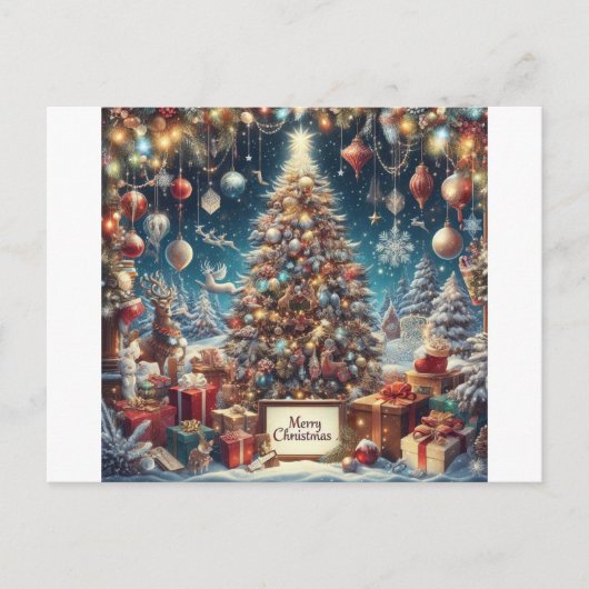 素晴らしいクリスマス招待状はがき インビテーションポストカード (正面)