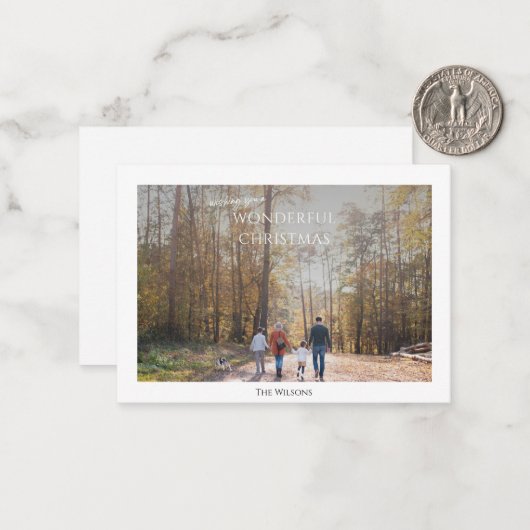 素晴らしいクリスマス2枚のクリスマスを予算で飾る ノートカード (正面/裏面インサイチュ)