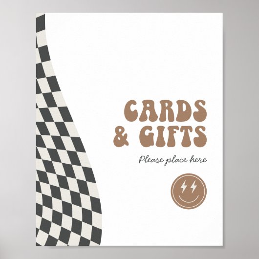 素晴らしいクールダデボーイの市松模様にレトロギフトのサイン ポスター (正面)