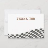 素晴らしいクールドゥドボーイズファースト誕生日市松模様にレトロ サンキューカード (正面)