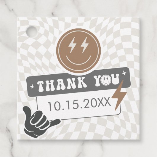 素晴らしいクールド | ボーイズレトロスケーター誕生日の好意 フェイバータグ (正面)