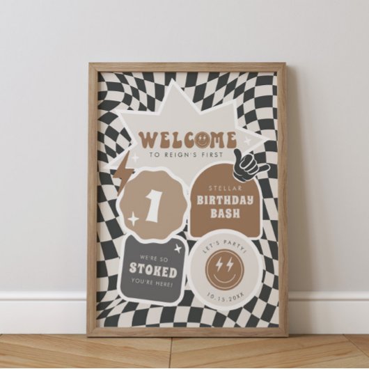 素晴らしいクールド | ボーイズレトロスケーター誕生日 ポスター