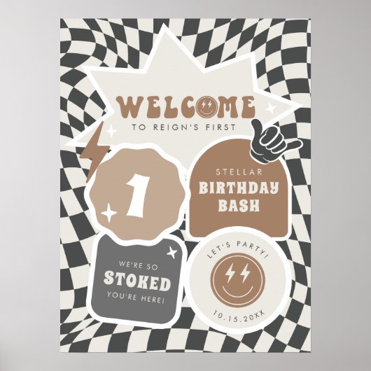 素晴らしいクールド | ボーイズレトロスケーター誕生日 ポスター (正面)