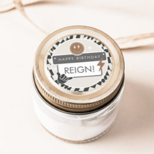 素晴らしいクールド   ボーイズレトロスケーター誕生日 ラウンドシール