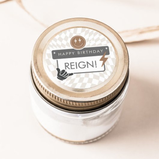 素晴らしいクールド | ボーイズレトロスケーター誕生日 ラウンドシール