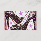 素晴らしいグラモウスのピンクパープルハイヒール星 名刺 (裏面)
