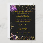 素晴らしいグリッターパープル金ゴールドハイトシャンパンイン 招待状 (裏面)