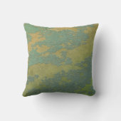 素晴らしいグリーンアーツ&クラフツ幾何学模様 クッション (裏面)