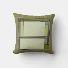 素晴らしいグリーンアーツ&クラフツ幾何学模様 クッション