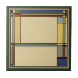 素晴らしいグリーンアーツ&クラフツ幾何学模様 タイル