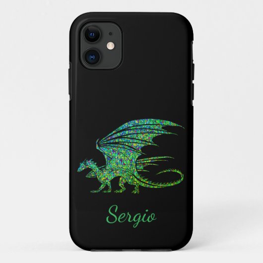 素晴らしいグリーンモザイクドラゴン Case-Mate iPhoneケース (裏面)